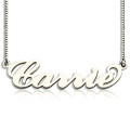 Personalised Carrie name necklace in silver
