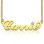 Carrie Nameplate Necklace with Birthstone 18ct Gold Plated