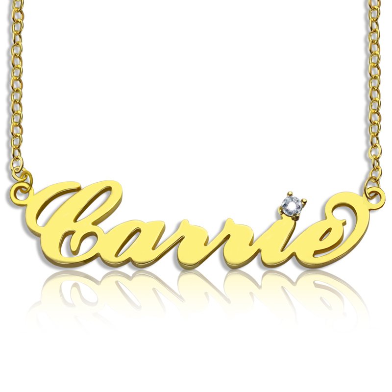 Carrie-style personalised nameplate necklace
