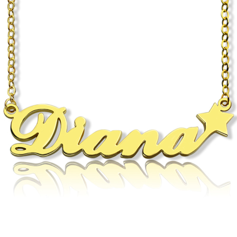 Carrie Style Personalised Name Necklace with Star Personalised Carrie style name necklace with a star