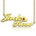 Gold Double Nameplate Necklace Carrie Style Gold double nameplate necklace with two personalised names and heart pendant