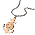 Rose Gold Anchor Cross Monogram Initial Pendant on Chain Rose Gold Anchor Cross Monogram Initial Pendant on chain