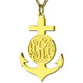 18K Gold Plated Anchor Monogram Initial Necklace 18K gold plated anchor monogram initial necklace
