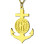 18ct Gold Plated Anchor Monogram Initial Necklace