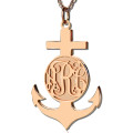 Rose Gold Anchor Cross Monogram Initial Pendant Rose Gold Anchor Cross Monogram Initial Pendant