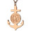 Rose Gold Anchor Cross Monogram Initial Pendant