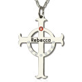 Personalised Circle Cross Name Necklace Personalised circle cross name necklace