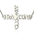 Personalised Two Name Cross Necklace Personalised two-name cross necklace