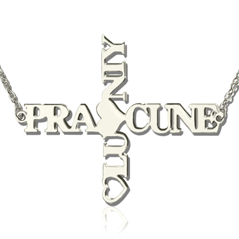 Personalised Two Name Cross Necklace Personalised two-name cross necklace