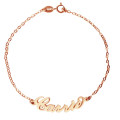 Carrie-style personalised name bracelet with cable chain