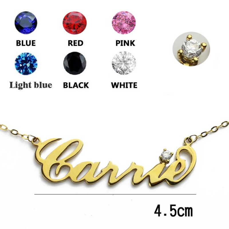 Carrie-style nameplate necklace