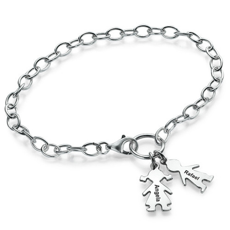Personalised Mum Charm Bracelet Personalised Mum charm bracelet with children’s pendants