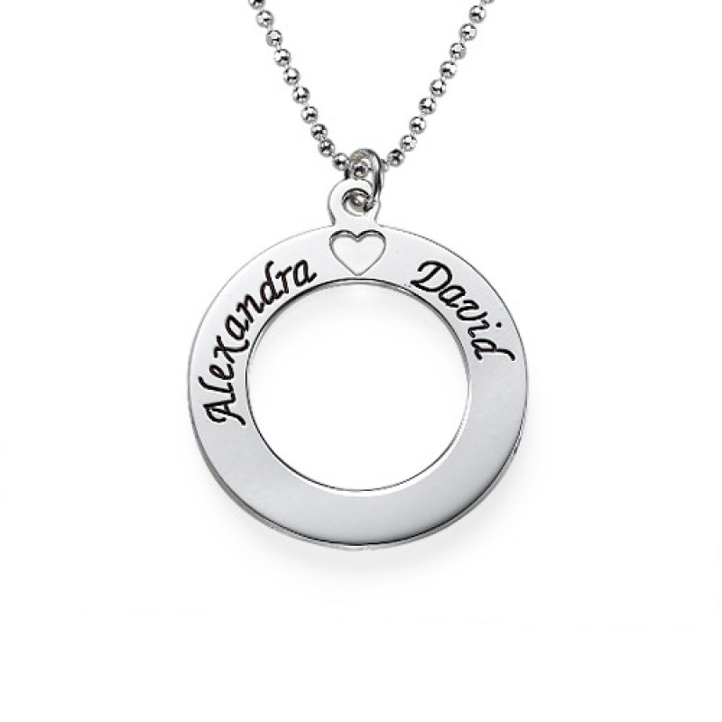 Sterling Silver Couples Love Necklace Sterling silver Circle of Love necklace