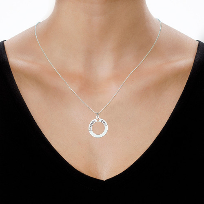 Sterling Silver Couples Love Necklace Sterling silver Circle of Love necklace