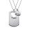 Couples Dog Tag Necklace With Cut Out Heart	