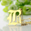 Custom Men's Old English Initial Letter Charm Men's Old English initial letter charm necklace