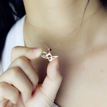 Custom Letter Necklace 18ct Rose Gold Plated Custom Letter Necklace 18ct Rose Gold Plated