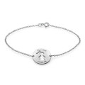 Personalised cut-out Mum bracelet or anklet in sterling silver