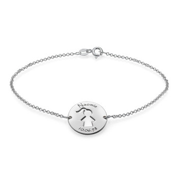 Cut Out Mum Bracelet/Anklet in Sterling Silver Cut Out Mum Bracelet/Anklet in Sterling Silver