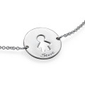 Personalised cut-out Mum bracelet or anklet in sterling silver