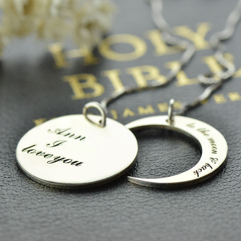 Personalised Moon and Back Love Necklace Personalised I Love You to the Moon and Back love necklace product image