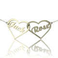 Personalised double heart necklace with names