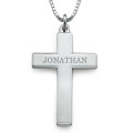 Large Men's Personalised Cross Necklace Large men's personalised sterling silver cross necklace