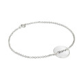 Engraved disc bracelet or anklet in sterling silver