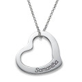 Engraved Floating Heart Necklace Engraved floating heart necklace in sterling silver