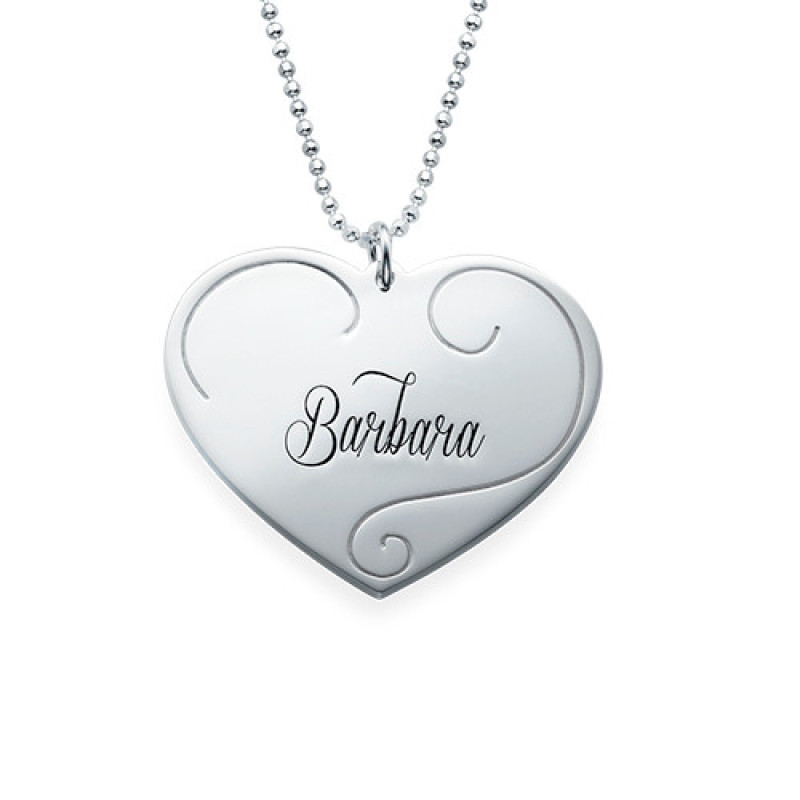 Engraved heart pendants from the mother daughter jewellery set