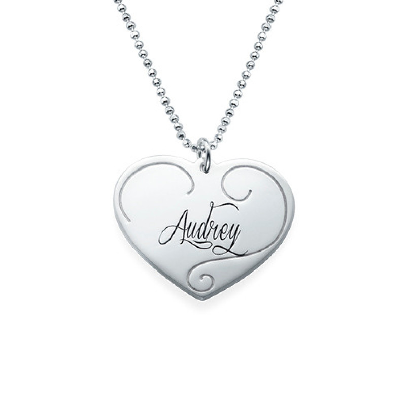 Personalised heart pendant necklace for mother and daughter