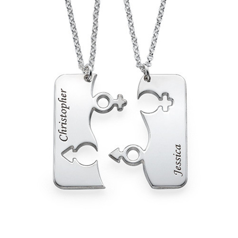 Engraved His and Hers Necklace for Couples Engraved his and hers necklace for couples