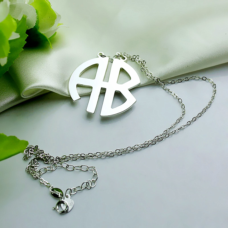 Engraved initial necklace image