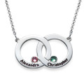 Engraved Interlocking Circle Necklace Engraved interlocking circle necklace in sterling silver
