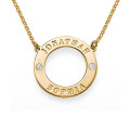 Engraved Karma Necklace with Two Crystals Engraved Karma Necklace with Two Crystals