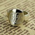 Engraved monogram ring