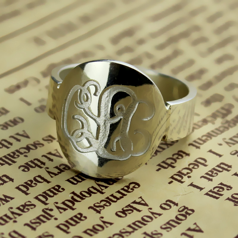Engraved monogram ring