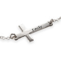 Engraved personalised side cross bracelet
