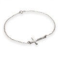 Engraved personalised side cross bracelet