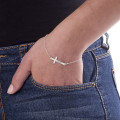 Personalised engraved side cross bracelet detail
