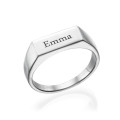 Personalised engraved sterling silver signet ring