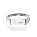 Engraved sterling silver signet ring product image