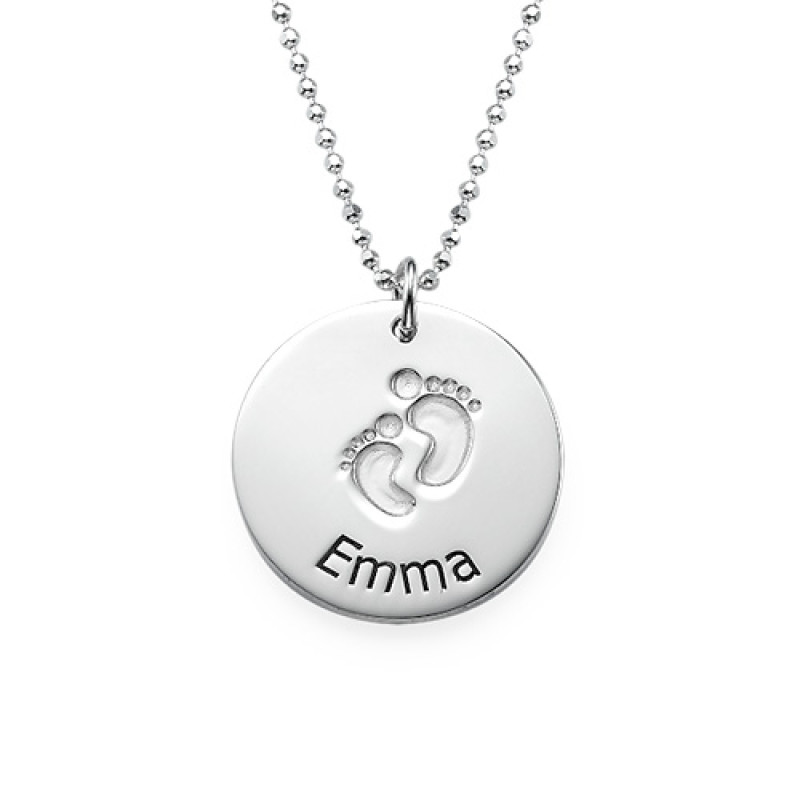 Engraved Silver Baby Steps Necklace Engraved Silver Baby Steps Necklace