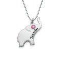 Engraved Silver Elephant Necklace Engraved silver elephant pendant necklace