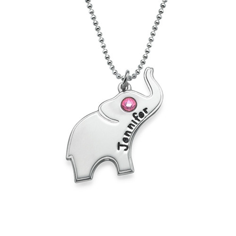 Engraved Silver Elephant Necklace Engraved silver elephant pendant necklace