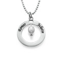Engraved Classic Circle Necklace with Birthstones Engraved classic circle necklace with birthstones