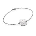Sterling Silver Monogram Bracelet Anklet Sterling silver personalised monogram disc bracelet with Rollo chain