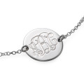 Sterling Silver Monogram Bracelet Sterling silver personalised monogram disc bracelet product view