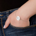 Monogram Bracelet Detail Sterling silver personalised monogram disc bracelet detail view