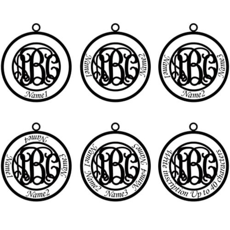 Personalised family monogram name necklace